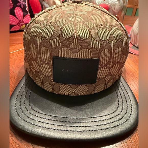 Coach Signature Flat Brim Khaki and Black Hat - Picture 2 of 7